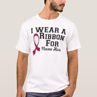 Personalize I Wear a Burgundy Ribbon T-Shirt