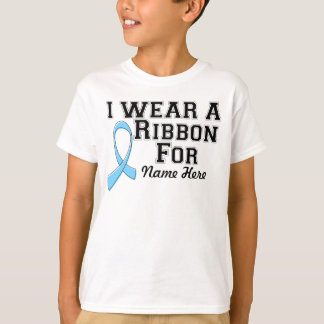 Personalize I Wear a Light Blue Ribbon T-Shirt