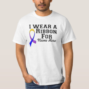 Personalize I Wear a Marigold Blue Purple Ribbon T-Shirt