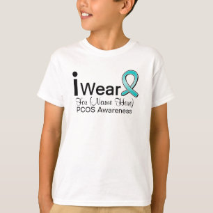 Personalize I Wear a PCOS Ribbon T-Shirt