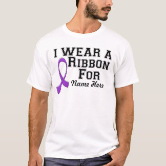 Personalize I Wear a Purple Ribbon T-Shirt