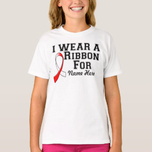 Personalize I Wear a Red and White Ribbon T-Shirt