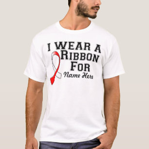 Personalize I Wear a Red and White Ribbon T-Shirt