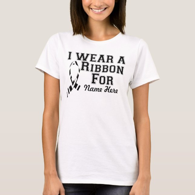 Personalize I Wear a Zebra Ribbon T-Shirt (Front)