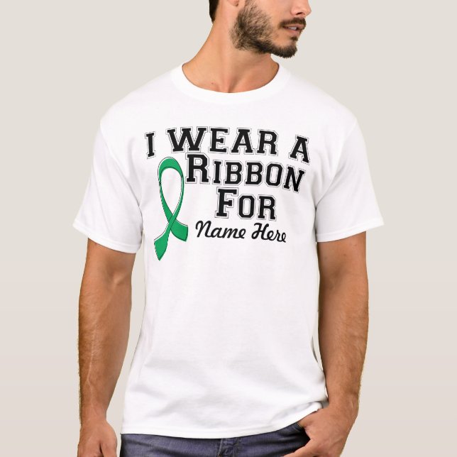 Personalize I Wear an Emerald Green Ribbon T-Shirt (Front)
