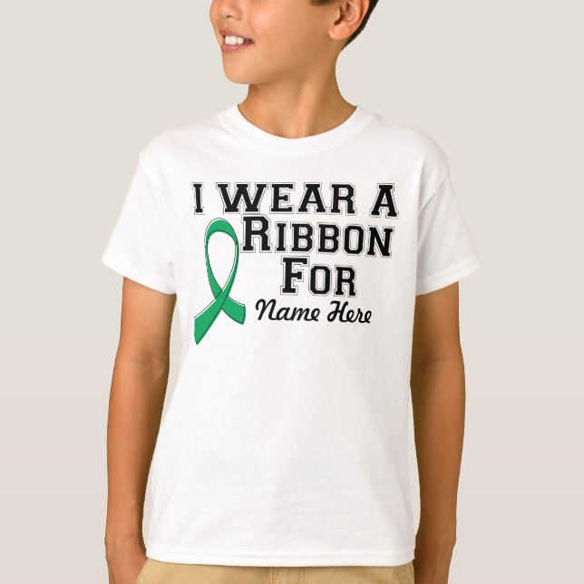 Personalize I Wear an Emerald Green Ribbon T-Shirt (Front)