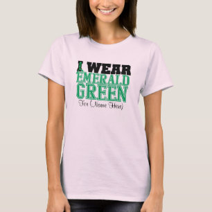 Personalize I Wear Emerald Green Liver Cancer T-Shirt