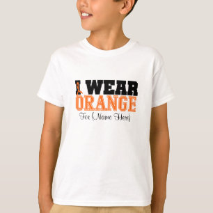 Personalize I Wear Orange Ribbon Kidney Cancer T-Shirt