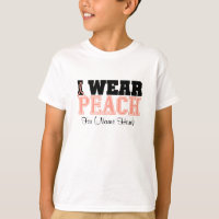 Personalize I Wear Peach Ribbon Uterine Cancer
