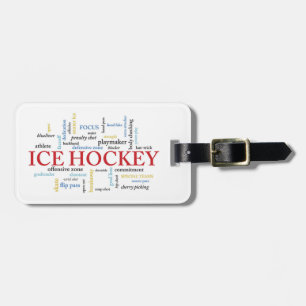 Personalize, Ice Hockey Coach Thank You in Words Luggage Tag