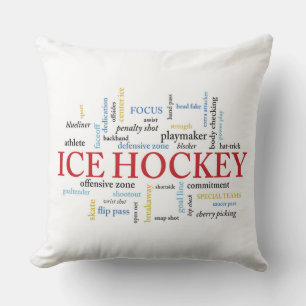 Personalize, Ice Hockey Coach Thank You in Words Throw Pillow