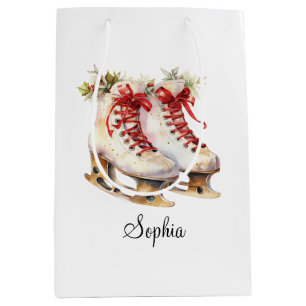 Personalize Ice Skating Medium Gift Bag Customize