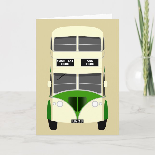 Personalize Iconic Blackpool Double Decker Bus Card (Front)