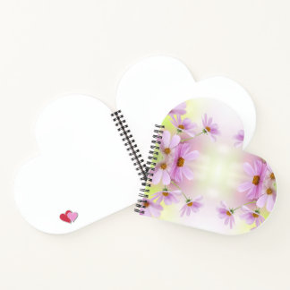 Personalize Image & Pink Flower Watercolor Notebook