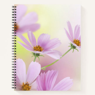 Personalize Image & Pink Flower Watercolor Notebook