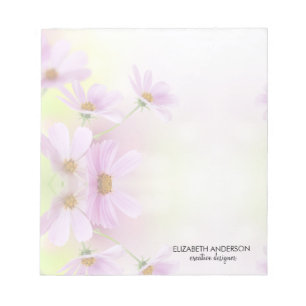 Personalize Image & Pink Flower Watercolor Notepad