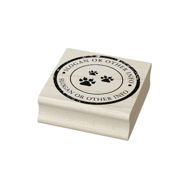 Personalize imprints of an animals paw rubber stam stamp (Stamp)