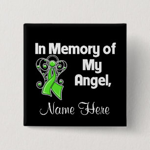 Personalize In Memory Angel Non-Hodgkin's Lymphoma 2 Inch Square Button