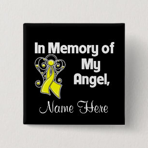 Personalize In Memory of My Angel Bladder Cancer 2 Inch Square Button