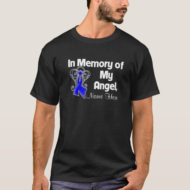 Personalize In Memory of My Angel Colon Cancer T-Shirt (Front)