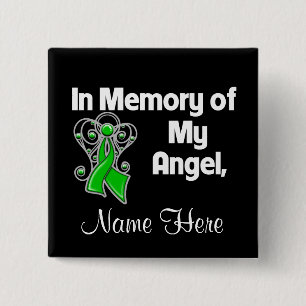 Personalize In Memory of My Angel Kidney Cancer 2 Inch Square Button