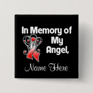 Personalize In Memory of My Angel Oral Cancer 2 Inch Square Button