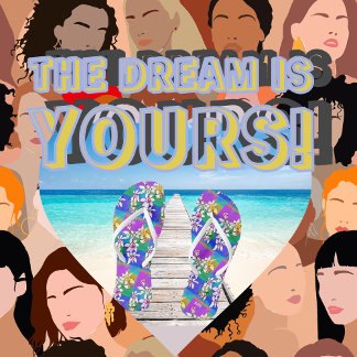 Personalize  Initial, Floral Bright Birthday Gift Flip Flops