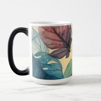 Personalize Initial & Name Autumn leaves mug