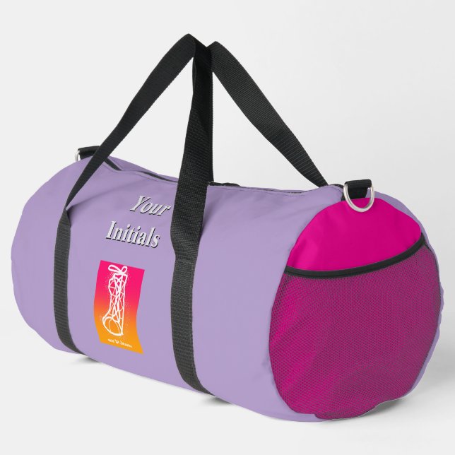 Personalize Initials Lilac Pink HighTop Sneakers Duffle Bag (Right Corner)