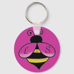 Personalize Initials / Name Cute Bee Keychain