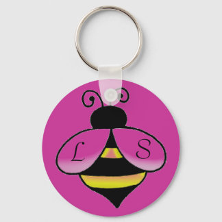 Personalize Initials / Name Cute Bee Keychain
