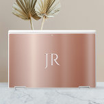 Personalize Initials, Rose Gold Metal HP Laptop Skin<br><div class="desc">Personalize with your Initials or business name. Makes a great gift for her,  him or a friend. Rose Gold metal background.</div>