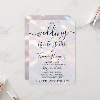 Personalize: Iridescent Lights Wedding Invitation