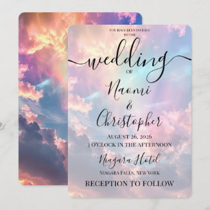 Personalize: Iridescent Rainbow Clouds Wedding Invitation