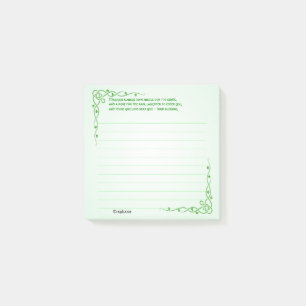 Personalize:  Irish Blessing (#3) Celtic Braids Post-it Notes