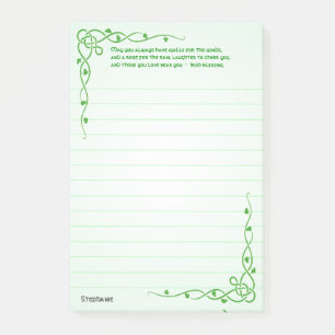 Personalize:  Irish Blessing (#3) Celtic Braids Post-it Notes
