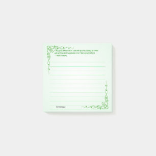 Personalize:  Irish Blessing (#4) Celtic Braids Post-it Notes
