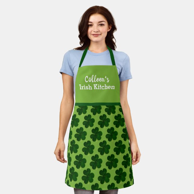 Personalize Irish Kitchen St Patrick's Day Apron (Worn)