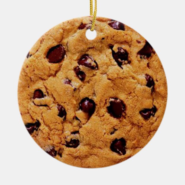 Personalize It, Chocolate Chip Cookie Ceramic Ornament (Front)