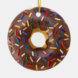 Personalize It, Chocolate Doughnut Ceramic Ornament