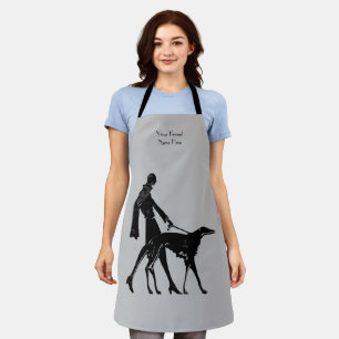 Personalize It Deco Lady and Borzoi Grooming Apron