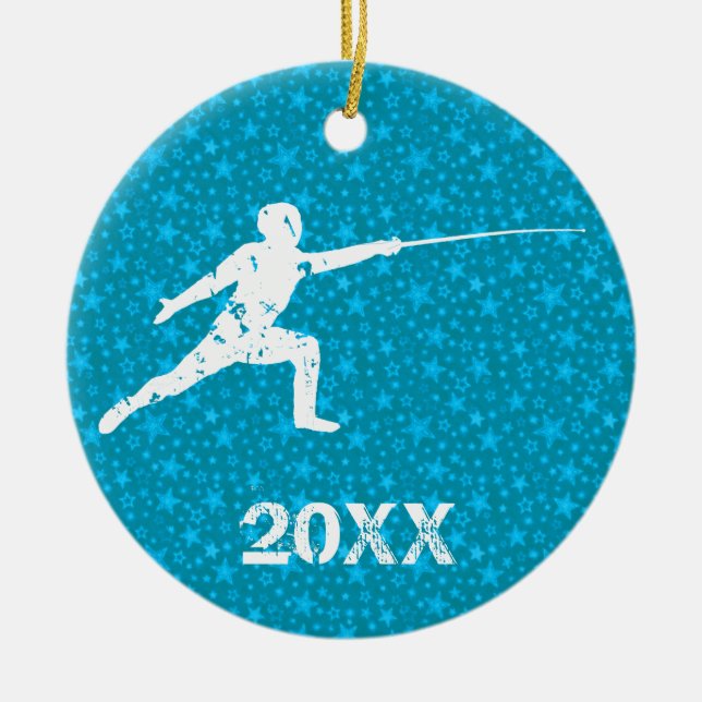 Personalize It, Fencing Ceramic Ornament (Front)