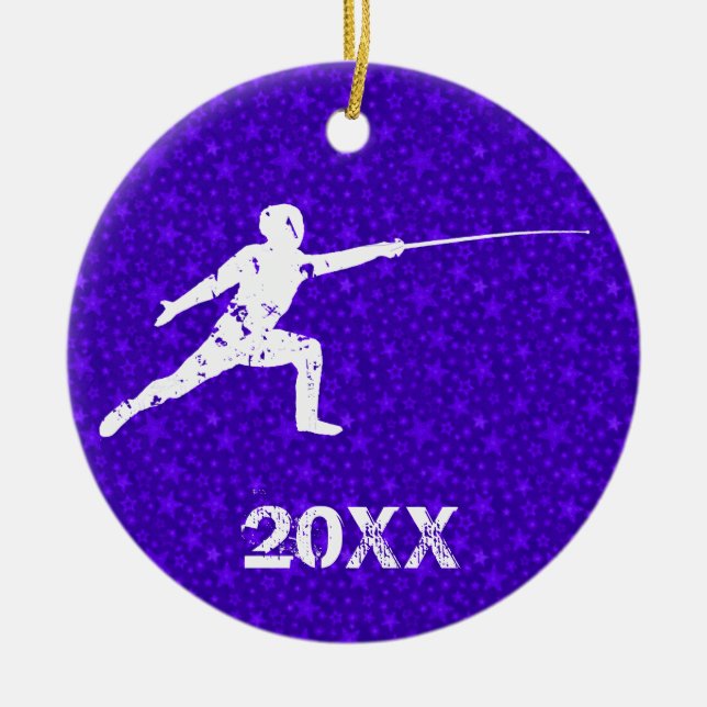 Personalize It, Fencing Ceramic Ornament (Front)