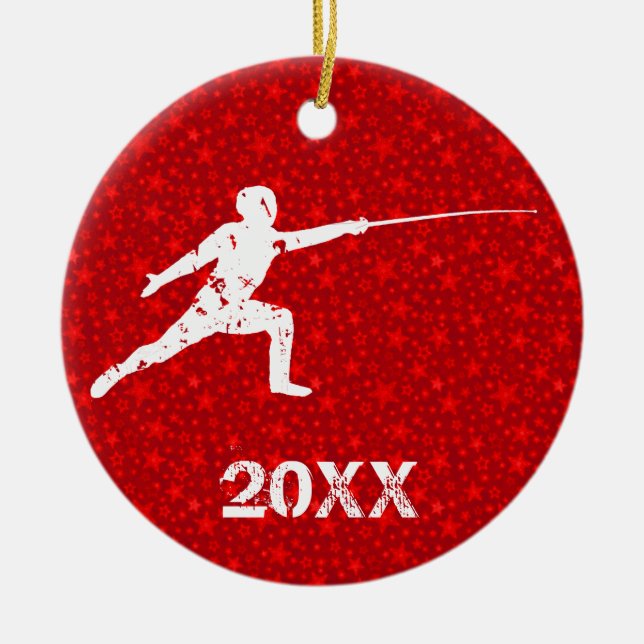 Personalize It, Fencing Ceramic Ornament (Front)