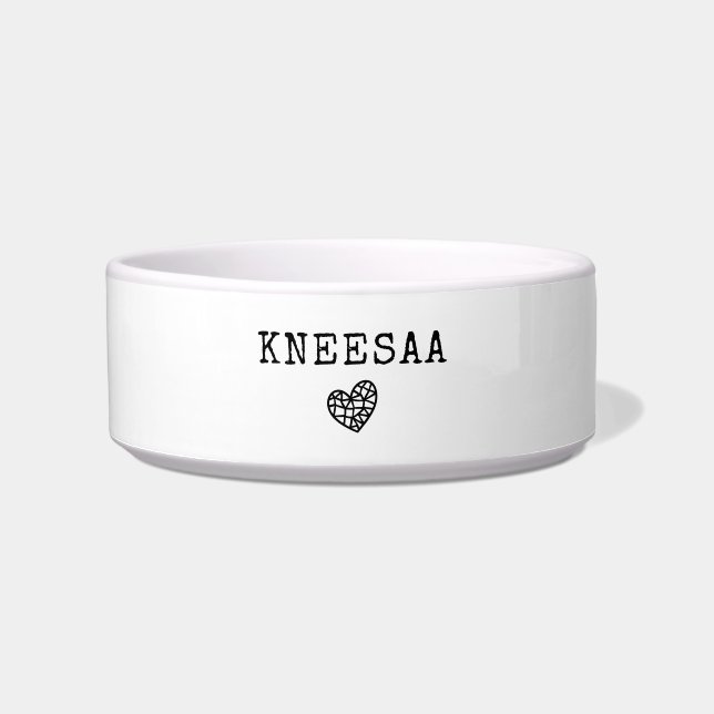 Personalize It! Geo Heart Icon & Pet Name Bowl (Front)