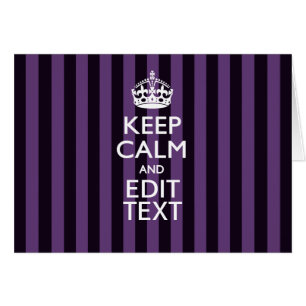 Personalize it Keep Calm Your Text Purple Stripes