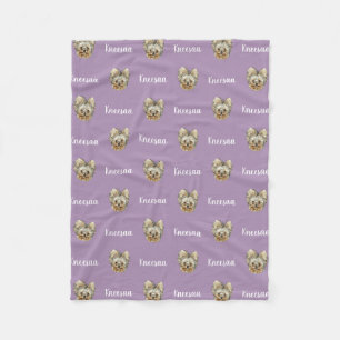 Personalize It! LAVENDER Pet Photo And Name Fleece Blanket