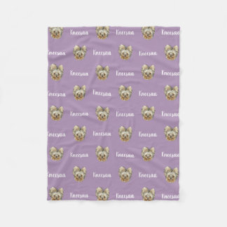 Personalize It! LAVENDER Pet Photo And Name Fleece Blanket