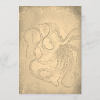 Personalize it | old octopus | Vintage Paper Invitation
