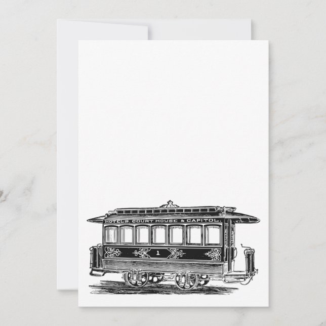 Personalize it |Old tram |streetcar Vintage engine Invitation (Front)